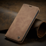 Läderfödral caseme 0013 för  iphone 14 plus ljusbrun