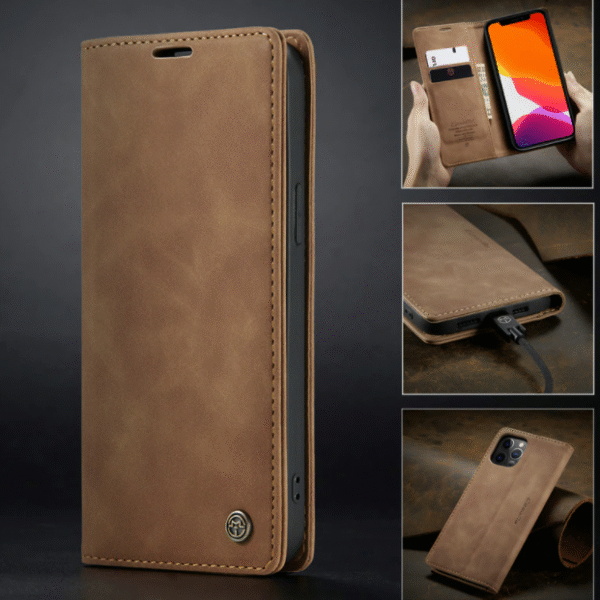 Läderfödral caseme 0013 för Samsung A15 ljusbrun - Image 2