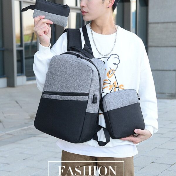 Ryggsäckar |gråsvart med usb - Image 2