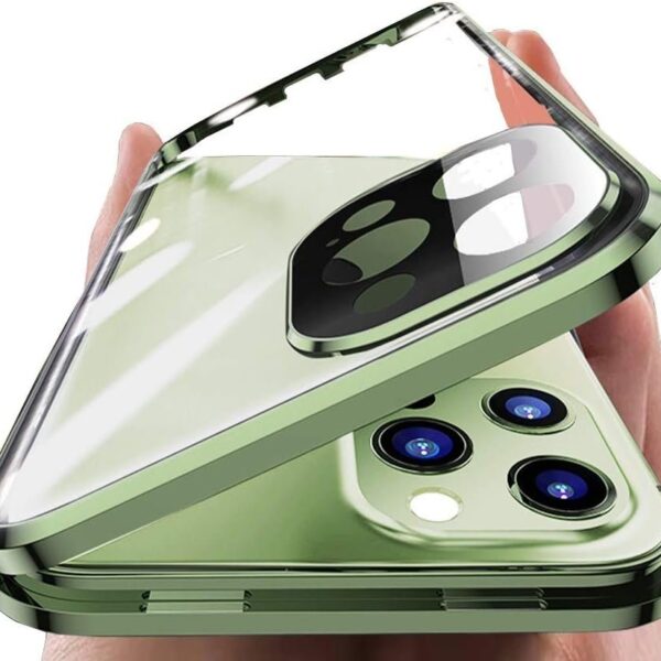 Sekretess dubbelt magnetiskt skal iphone 13 grön