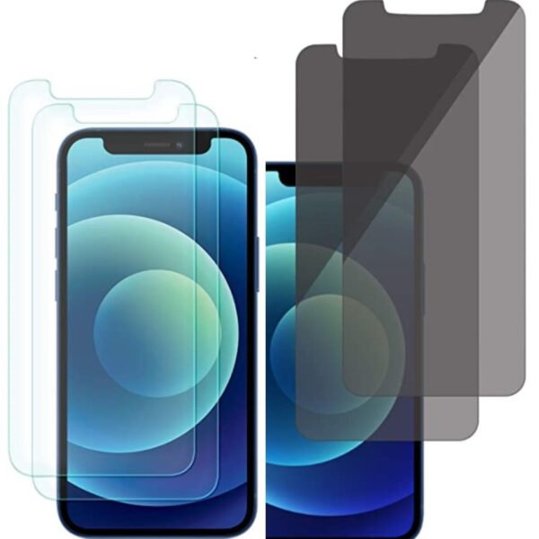 4 st skärmskydd 2 normal och 2 sekretess för 12 pro max