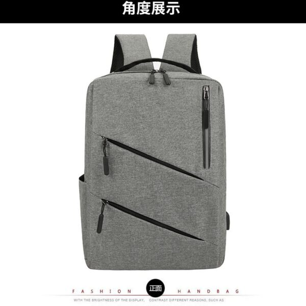 Ryggsäckar |grå med 2 dragkedjar - Image 3