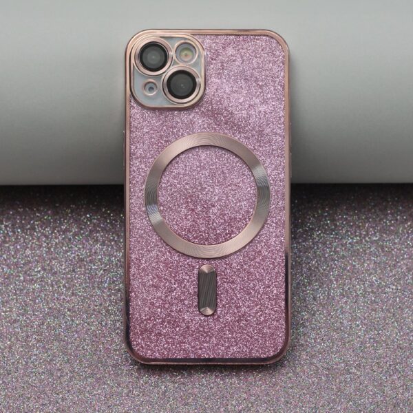 Glitter Chrome Mag-fodral för iPhone 15 plus rosa - Image 2