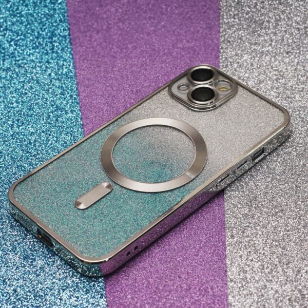 Glitter Chrome Mag-fodral för iPhone 15 plus silvergradient - Image 3