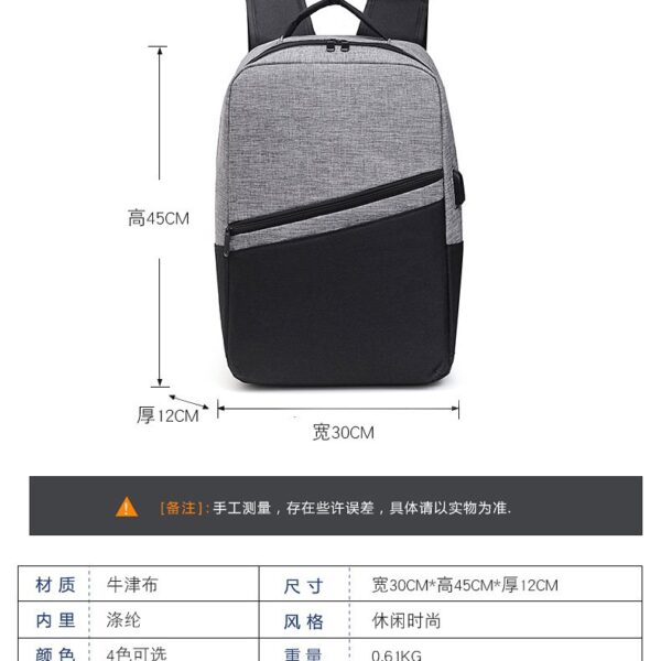 Ryggsäckar |gråsvart med usb - Image 4