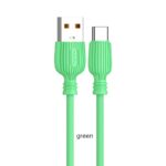 2 st super kvalitet 1m usb-c laddarekabel grön