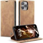 CaseMe 0013 Leather Wallet Case for iPhone 16 pro max brown
