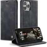 CaseMe 0013 Leather Wallet Case for iPhone 16 pro max dark