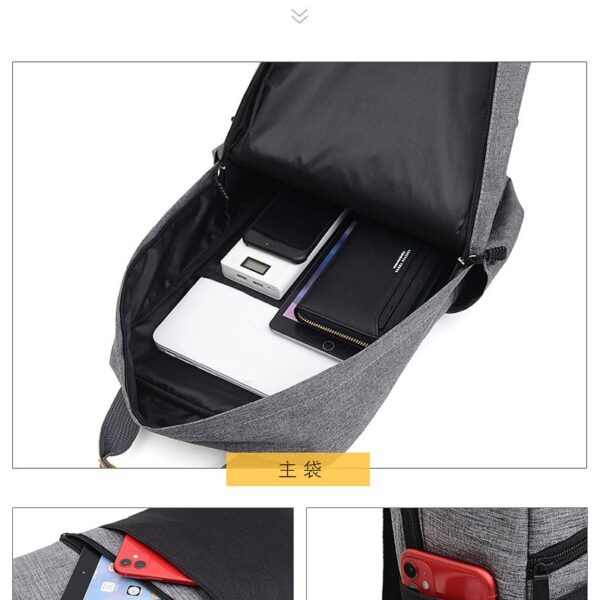 Ryggsäckar |gråsvart med usb - Image 6