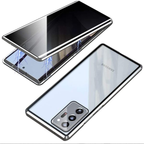 Sekretess magnetfodral för Samsung Galaxy S20 silver