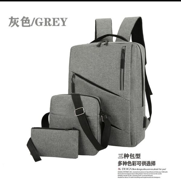 Ryggsäckar |grå med 2 dragkedjar - Image 6