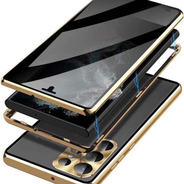 sekretess doubelfodral för Samsung S23 guld