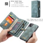 Läderfodral med dragkedja för iphone 7/8 grön