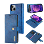 DG.MING Äkta Läder  för iPhone 14 pro max blå