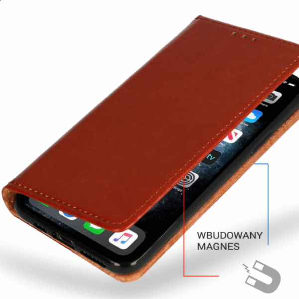 äkta italienskt läder för iphone 13 pro max brun - Image 8