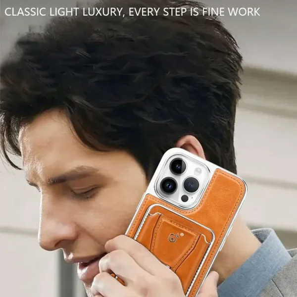 Löstagbar kortplånboksväska Magnetisk läderfodral för iPhone 15 - Image 5