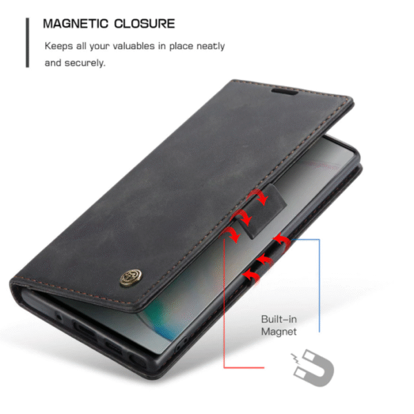 Läderfödral caseme 0013 för Samsung A15  svart