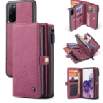 Läderfödral caseme 0018 för  iphone 12 pro max vinröd