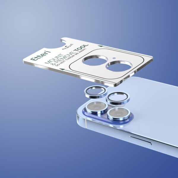 kameralinsskydd med aluminiumkant för iphone 17 blå - Image 3